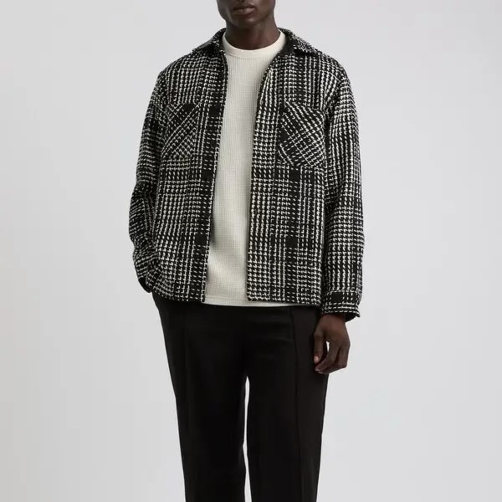 WAX LONDON Whiting Cotton Plaid Regular Fit Button Down Overshirt